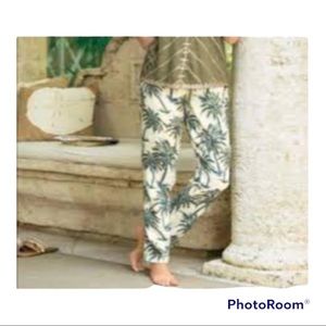 Soft Surroundings Print Tencel / Trouser Pants: drawstring pants, size: PM